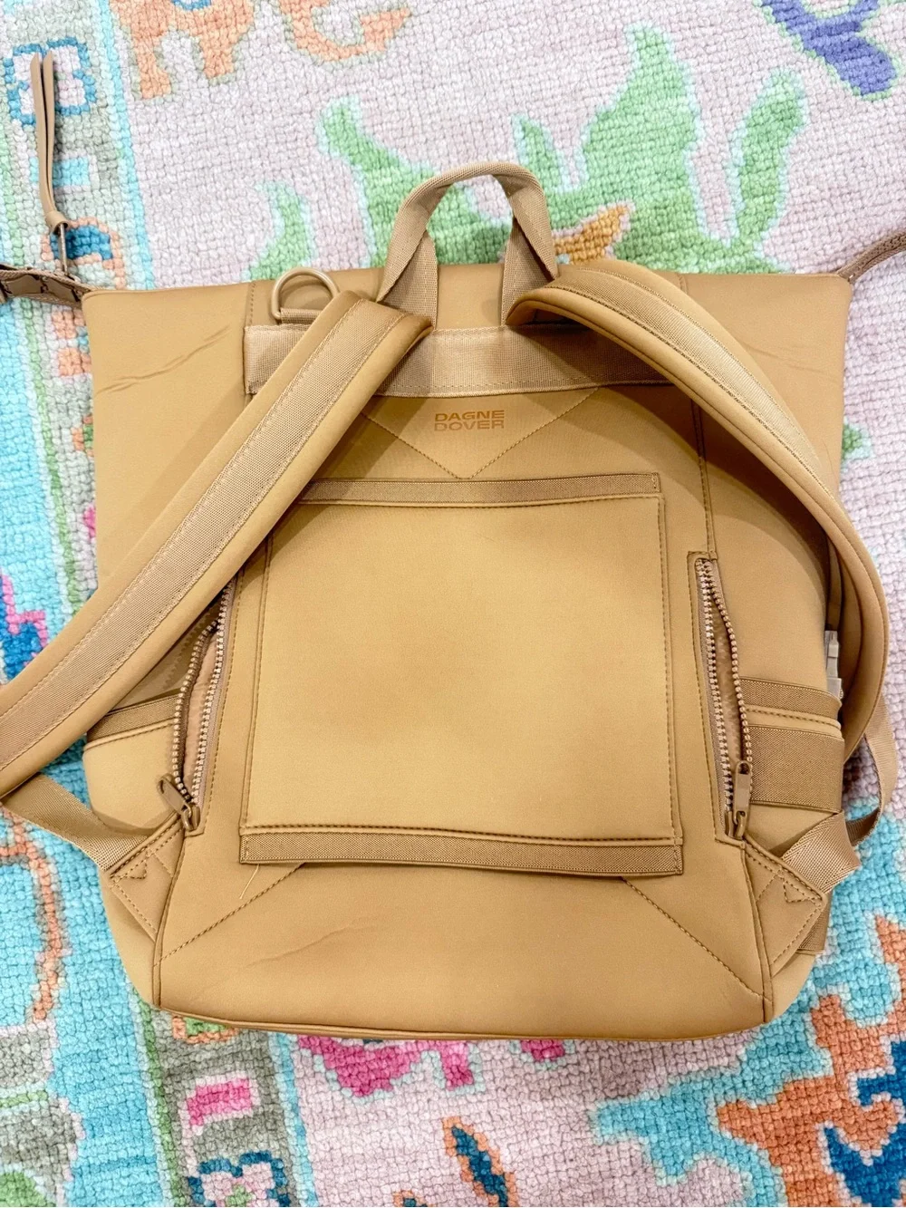 Dagne Dover Indi Large Diaper Tan Backpack - Sleek Everyday Bag